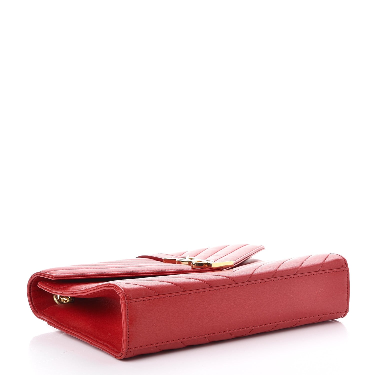 Saint Laurent Lambskin Matelasse Medium Monogram Satchel Lipstick Red 5 of 11