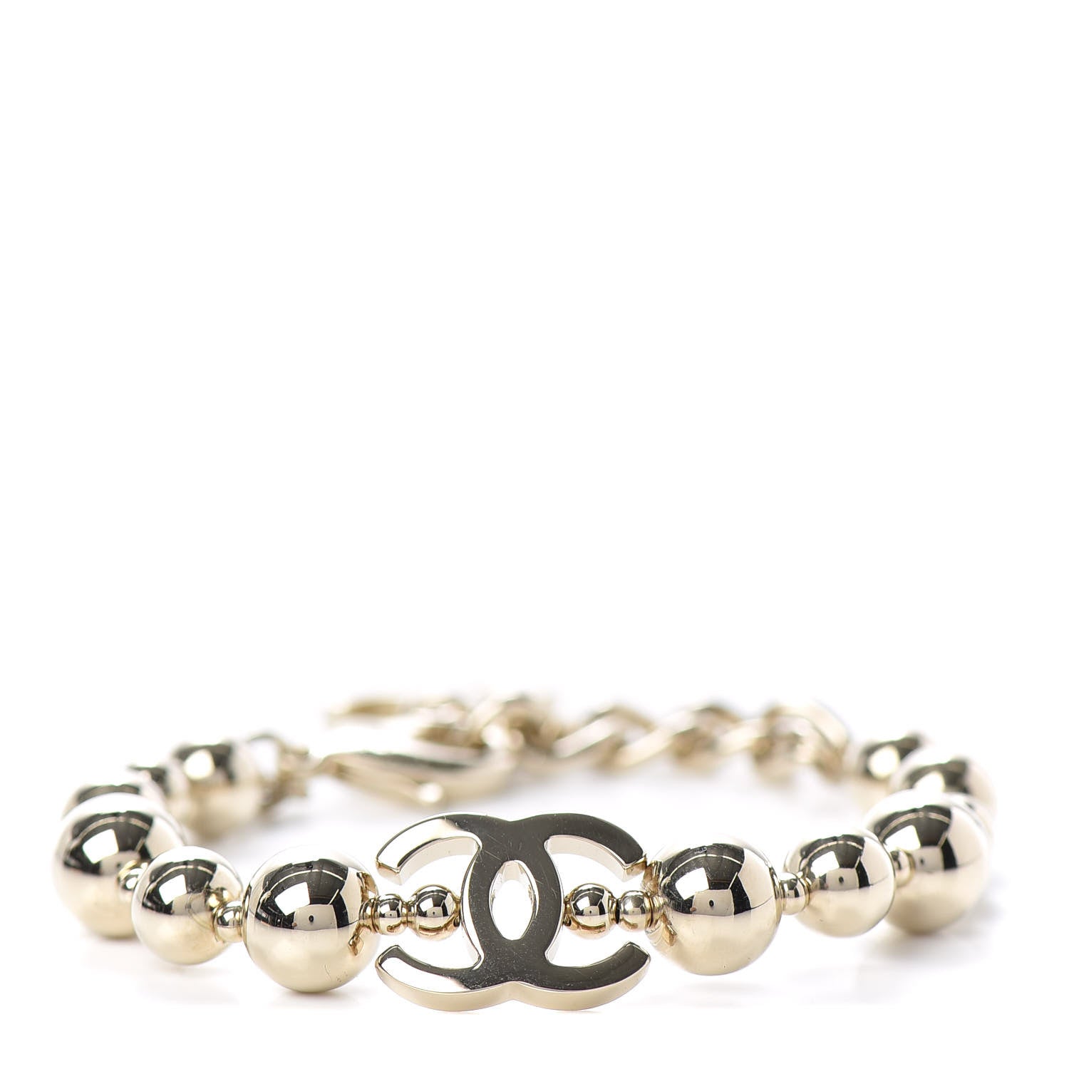Chanel Metal Beaded CC Bracelet Gold 1 of 4
