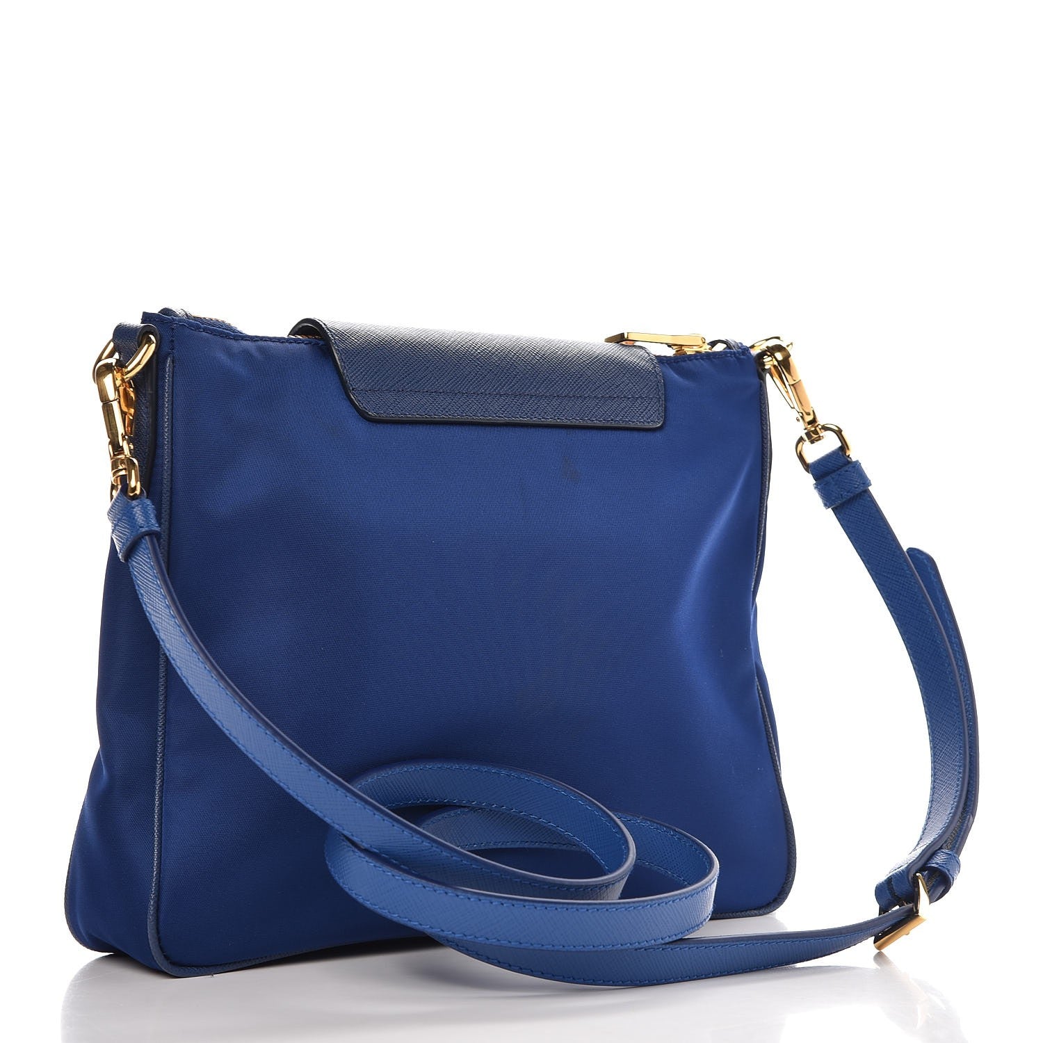 Prada Tessuto Nylon Saffiano Crossbody Bag Bluette 3 of 11