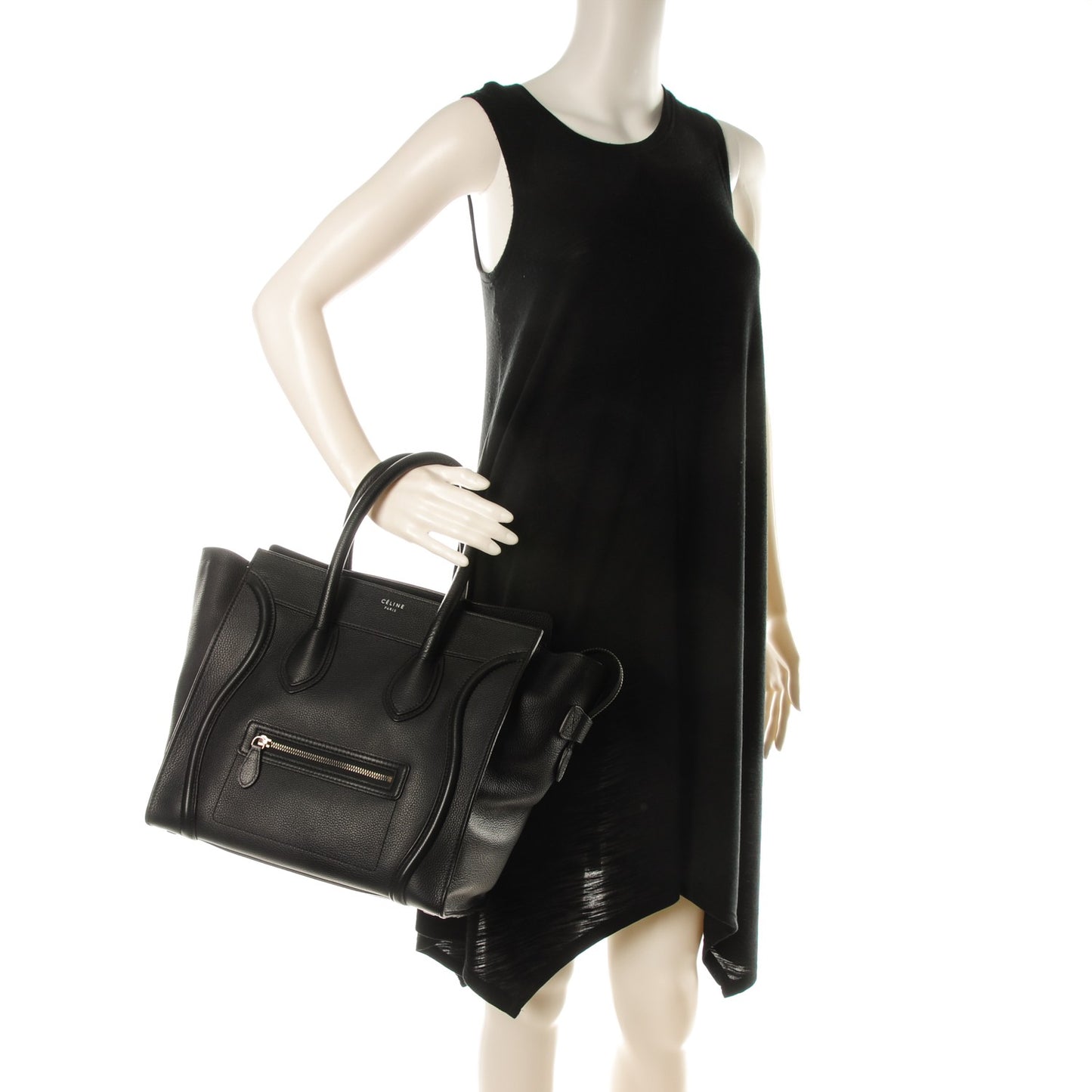 Drummed Calfskin Mini Luggage Black