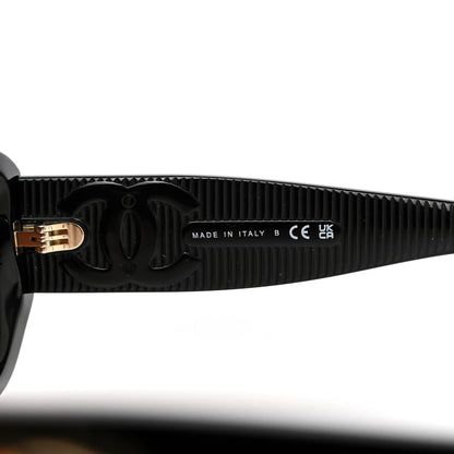 Chanel Acetate Rectangle Sunglasses 5493 Black Brown 6 of 8