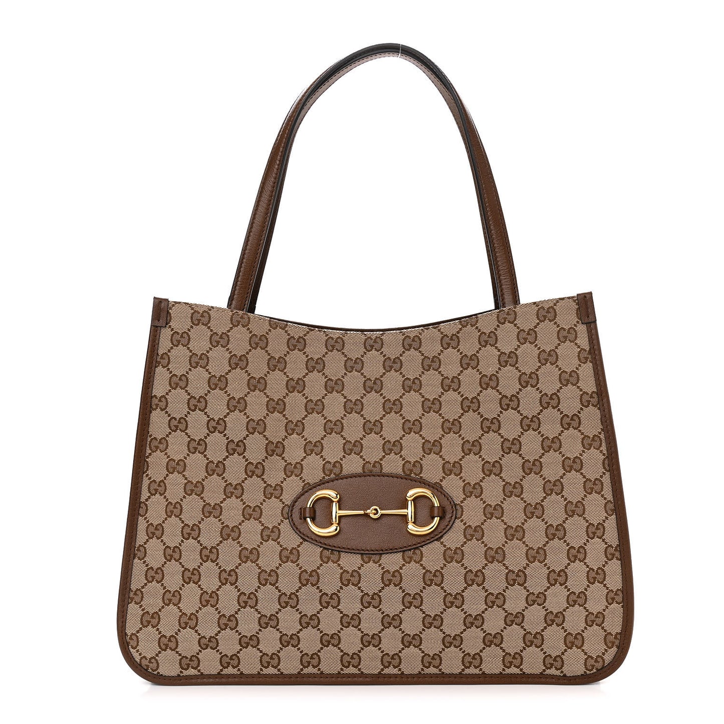 Monogram Horsebit 1955 Tote Bag Beige Brown Sugar