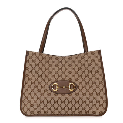 Gucci Monogram Horsebit 1955 Tote Bag Beige Brown Sugar 1 of 10