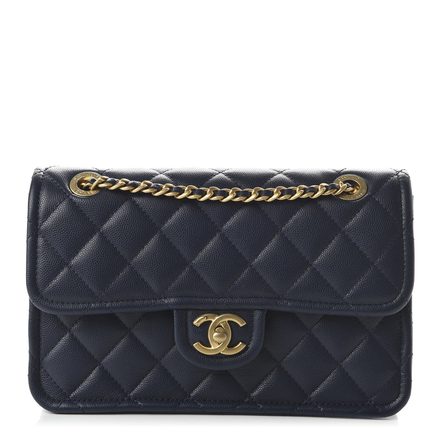 Caviar Quilted Medium Sweet Classic Flap Navy Blue