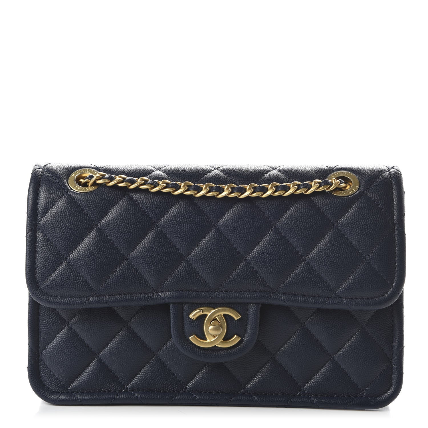 Chanel Caviar Quilted Medium Sweet Classic Flap Navy Blue 1 of 10