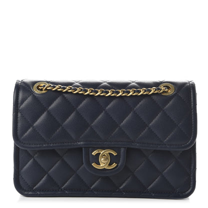 Chanel Caviar Quilted Medium Sweet Classic Flap Navy Blue 1 of 10