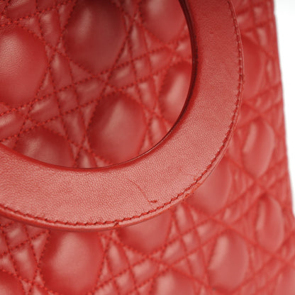 Christian Dior Lambskin Cannage Large Lady Dior Red 8 of 9