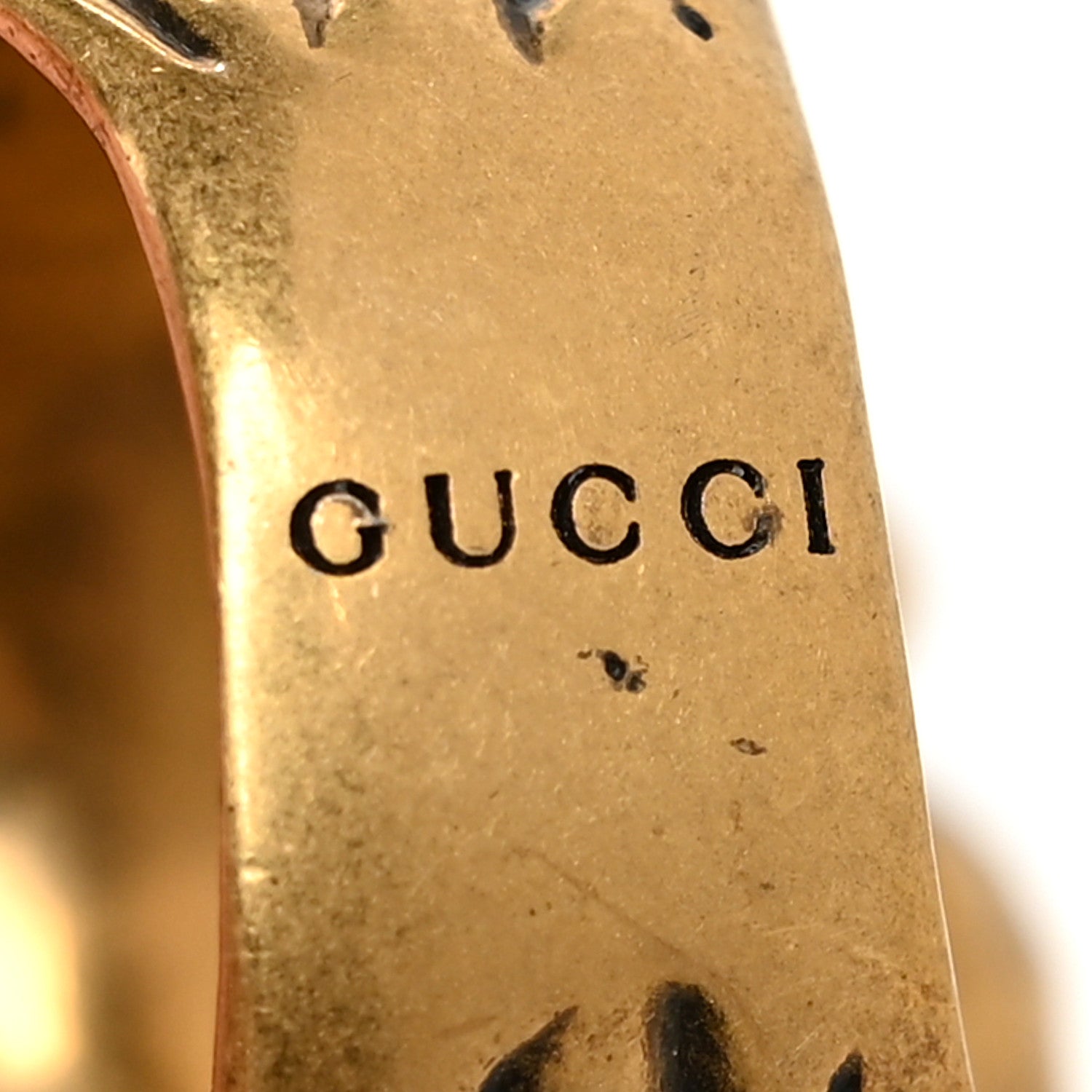 Gucci Metal Crystal Lion Head Ring 58 8.25 Aged Gold 4 of 5