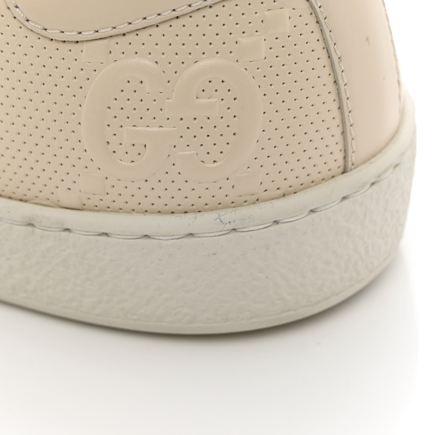 Gucci Calfskin GG Tennis Embossed Mens Ace Sneakers 9 Mystic White 15 of 18