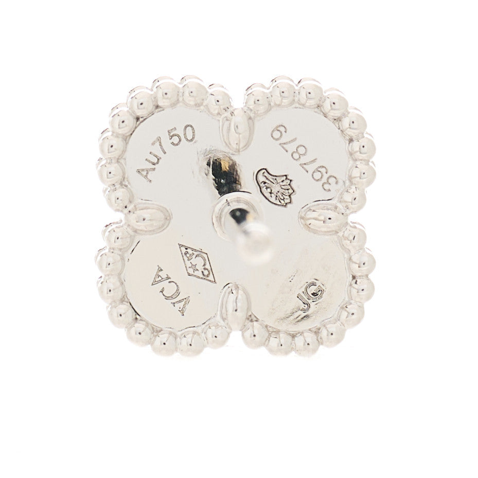 Van Cleef & Arpels VAN CLEEF & ARPELS 18K White Gold Turquoise Sweet Alhambra Earrings 4 of 5