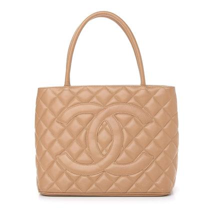 Chanel Caviar Quilted Medallion Tote Beige 1 of 10
