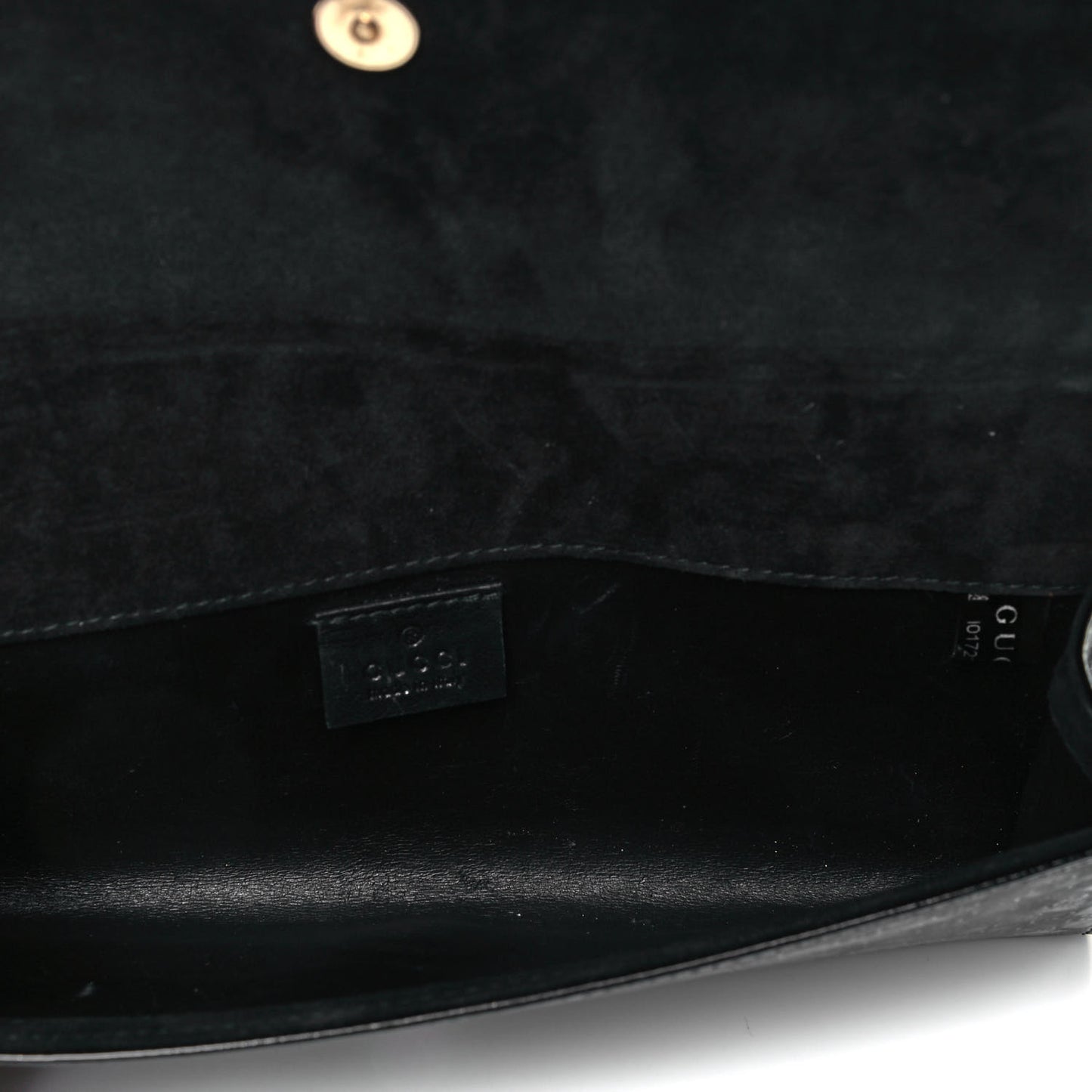 Patent Microguccissima Small Broadway Clutch Black