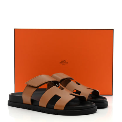 Hermes Calfskin Womens Chypre Sandals 38.5 Naturel 9 of 9