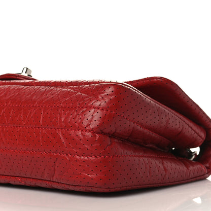 Chanel Aged Calfskin Perforated Flap Red 9 of 10