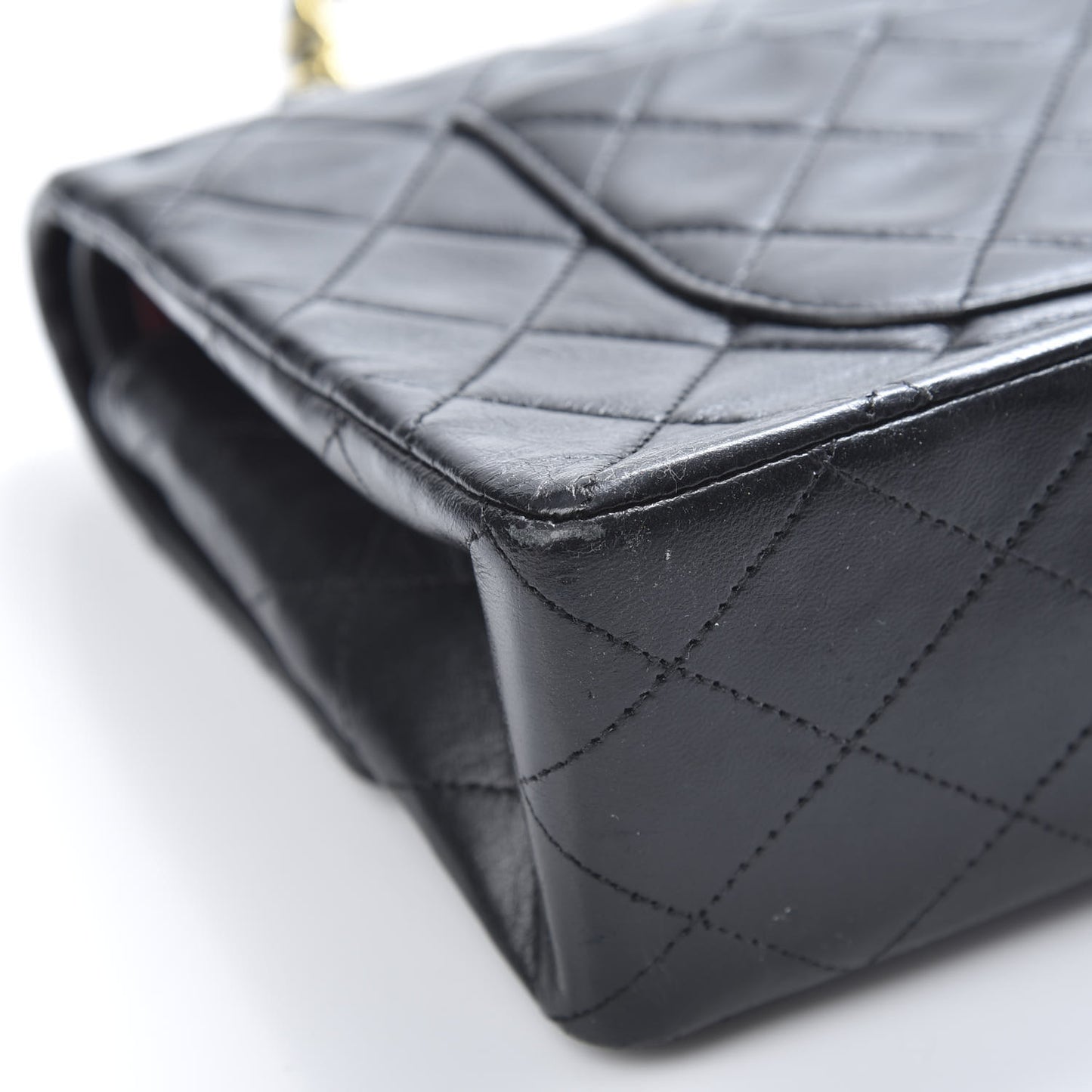 Lambskin Quilted Medium Double Flap Black