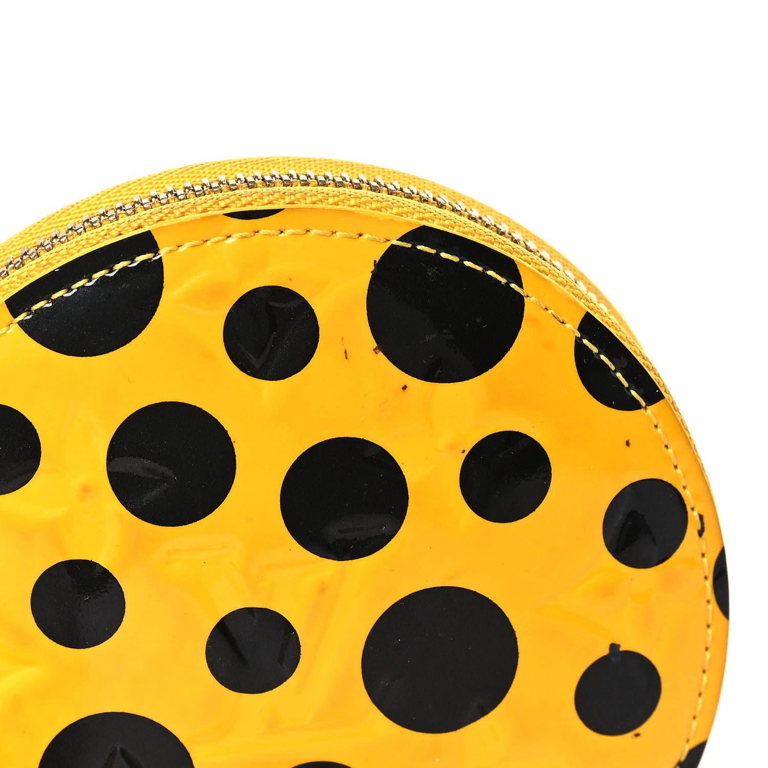 Louis Vuitton Vernis Kusama Infinity Dots Chapeau Coin Purse Yellow 4 of 9