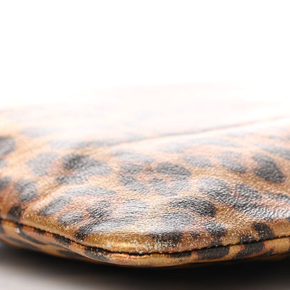 Saint Laurent Metallic Calfskin Leopard Printed Letters Monogram Zip Clutch 8 of 11