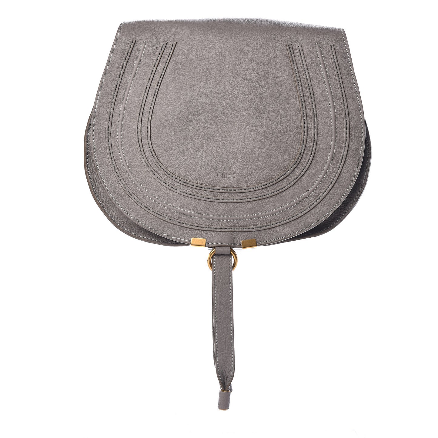 Calfskin Medium Marcie Round Crossbody Bag Cashmere Grey