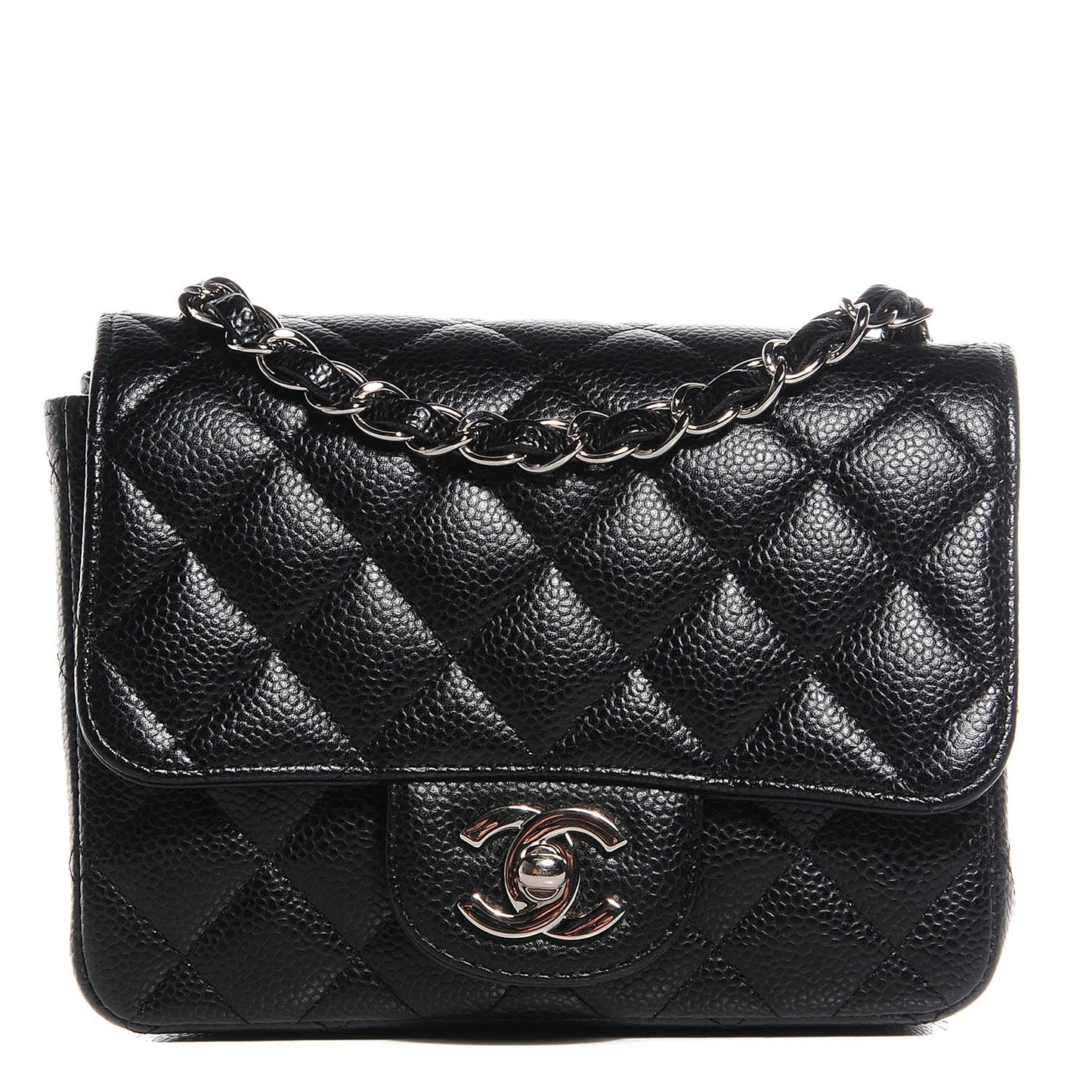 Caviar Quilted Mini Square Flap Black
