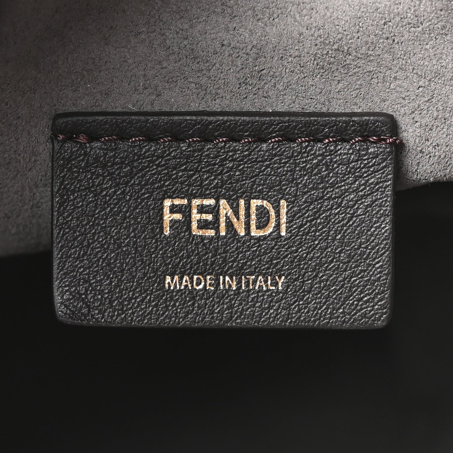 Chenille Vitello King FF Mini Mon Tresor Bucket Bag Antracite Asfalto