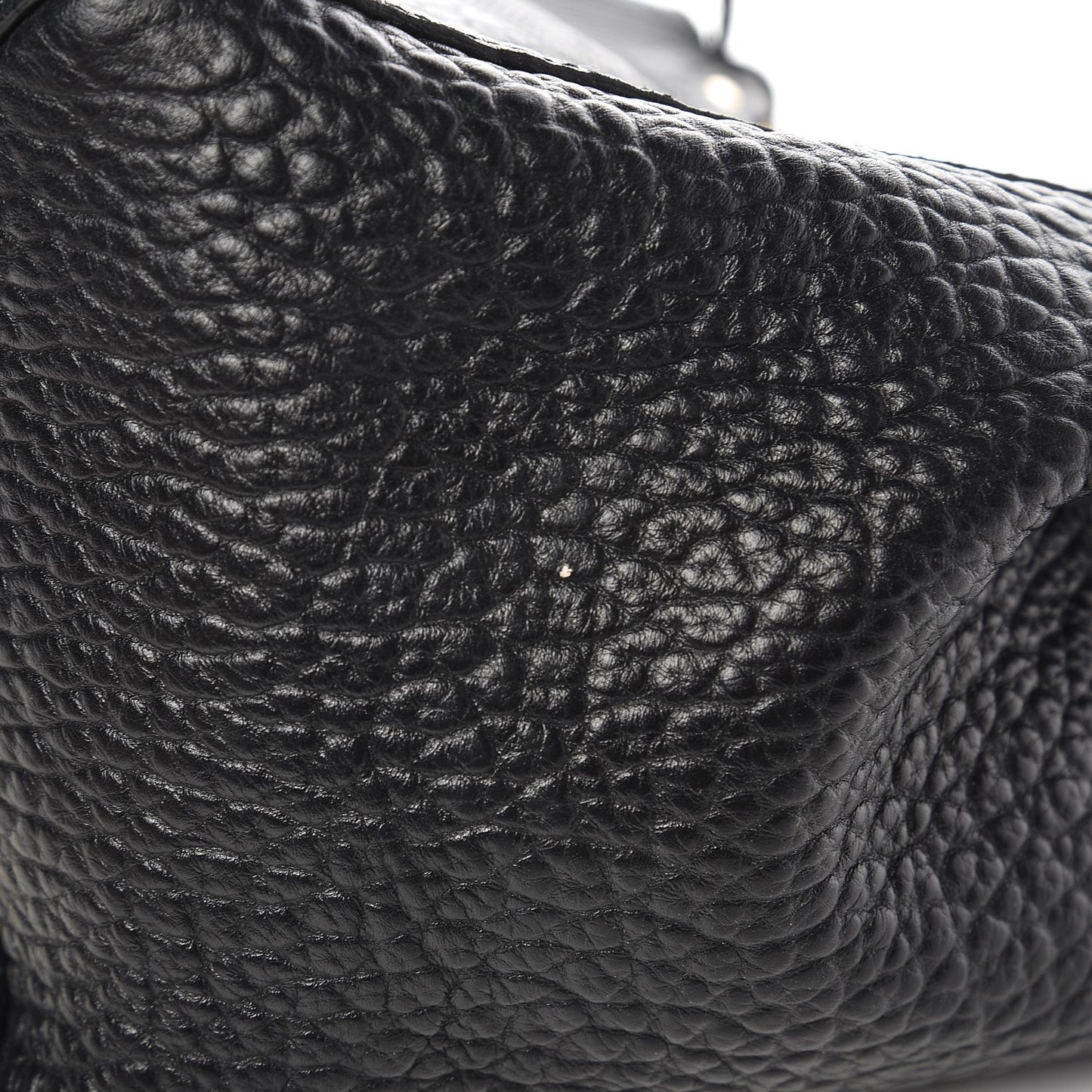 Signature Grain Calfskin Check Embossed Small Canterbury Tote Black