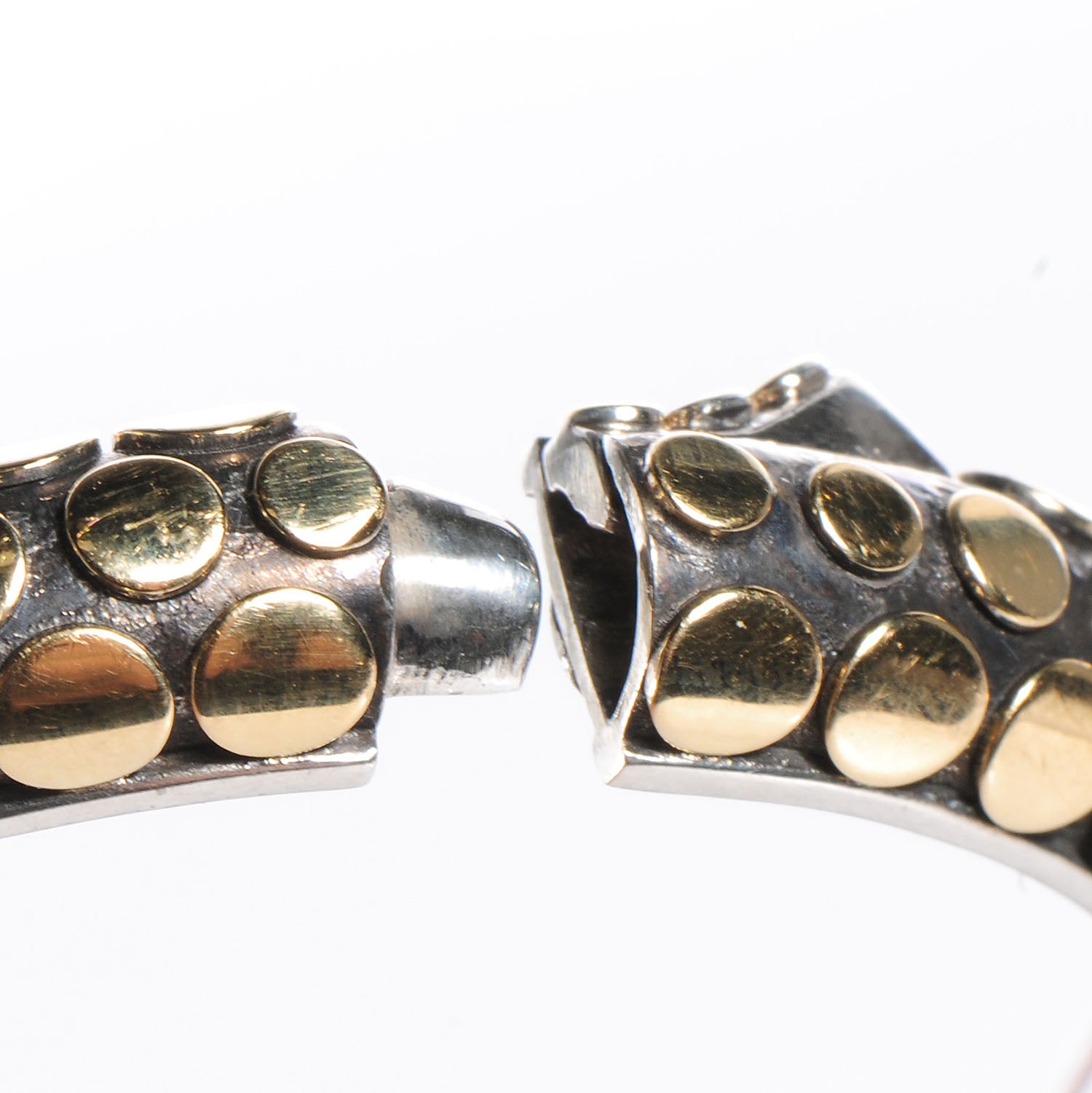 John Hardy Sterling Silver 18k Yellow Gold Ayu Leaf Cuff Small 7 of 8