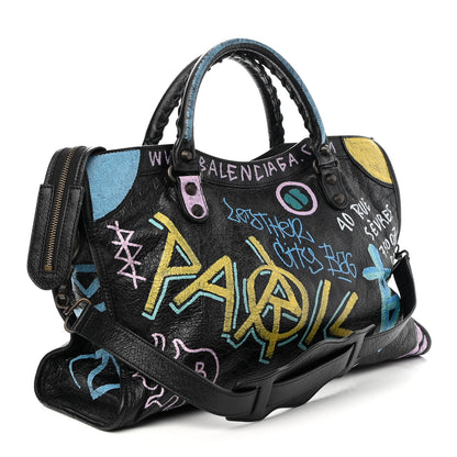 Balenciaga Agneau Graffiti All Over Classic Hardware City Black Multicolor 2 of 8