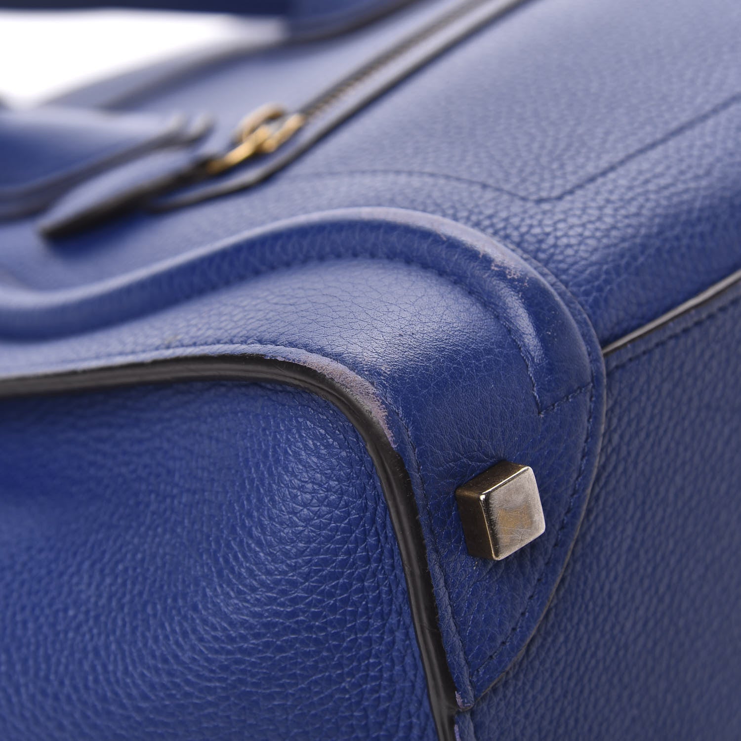 Celine Drummed Calfskin Micro Luggage Indigo 9 of 16