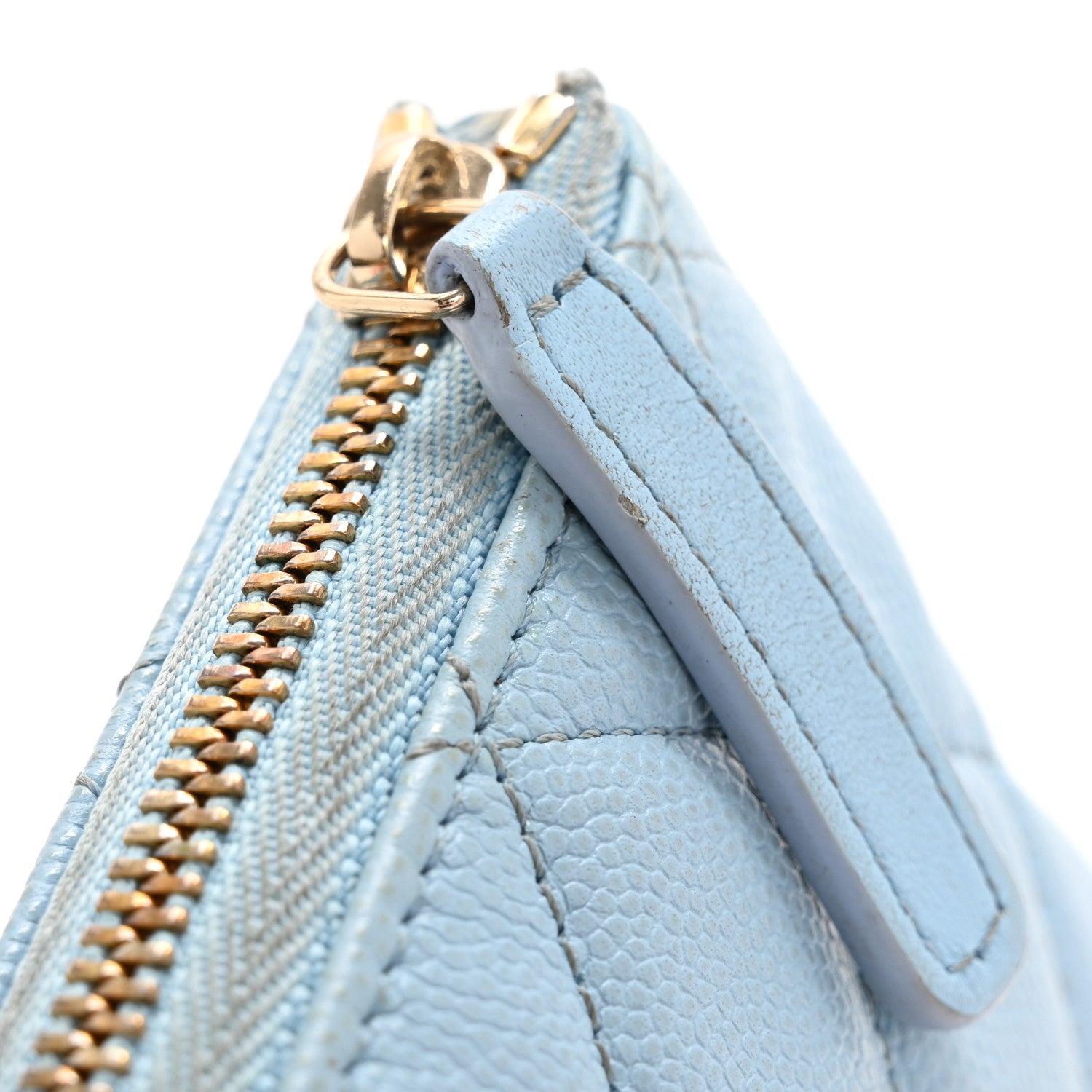 Chanel Caviar Quilted Small Cosmetic Case Light Blue 11 of 11