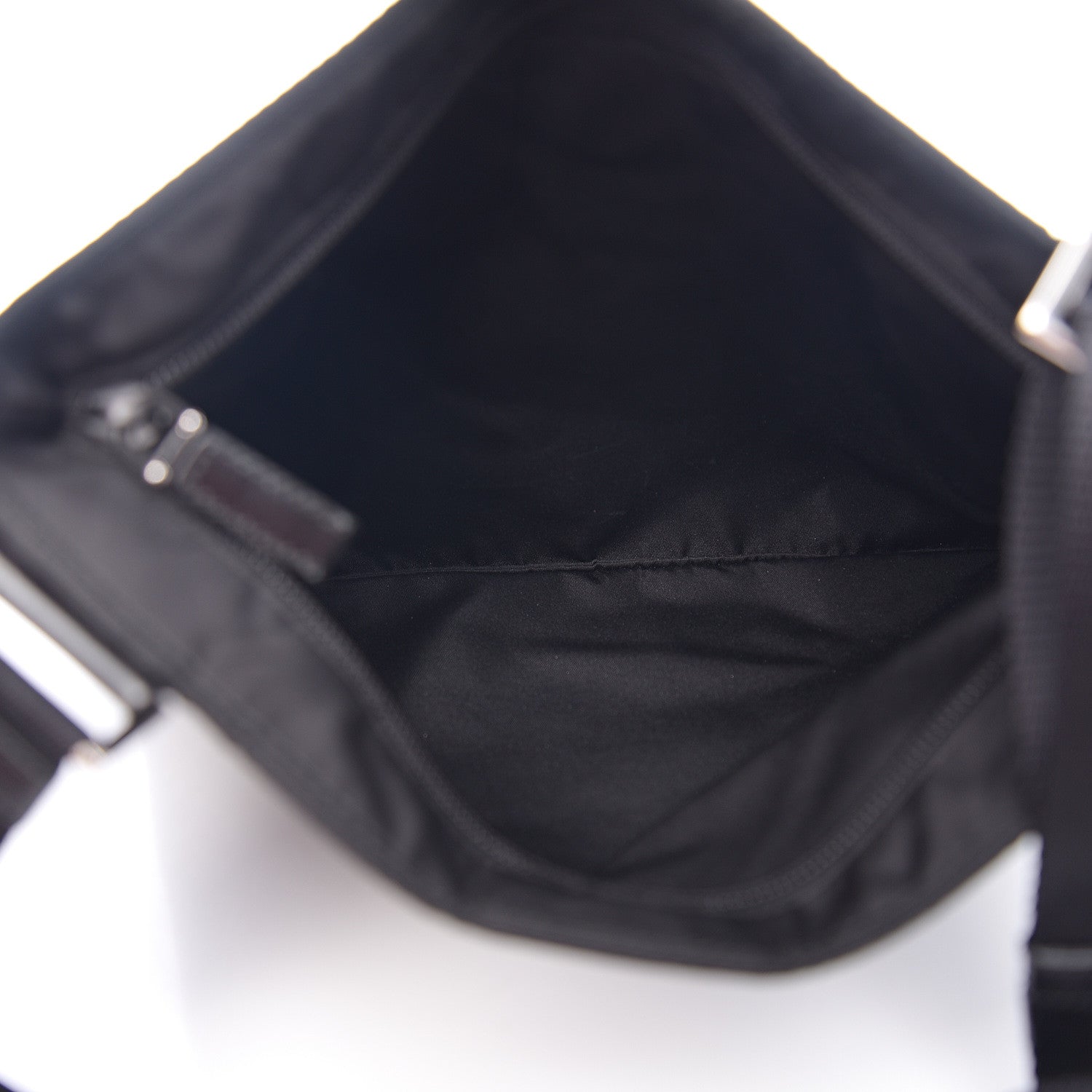Prada Nylon Flat Messenger Bag Black 4 of 8