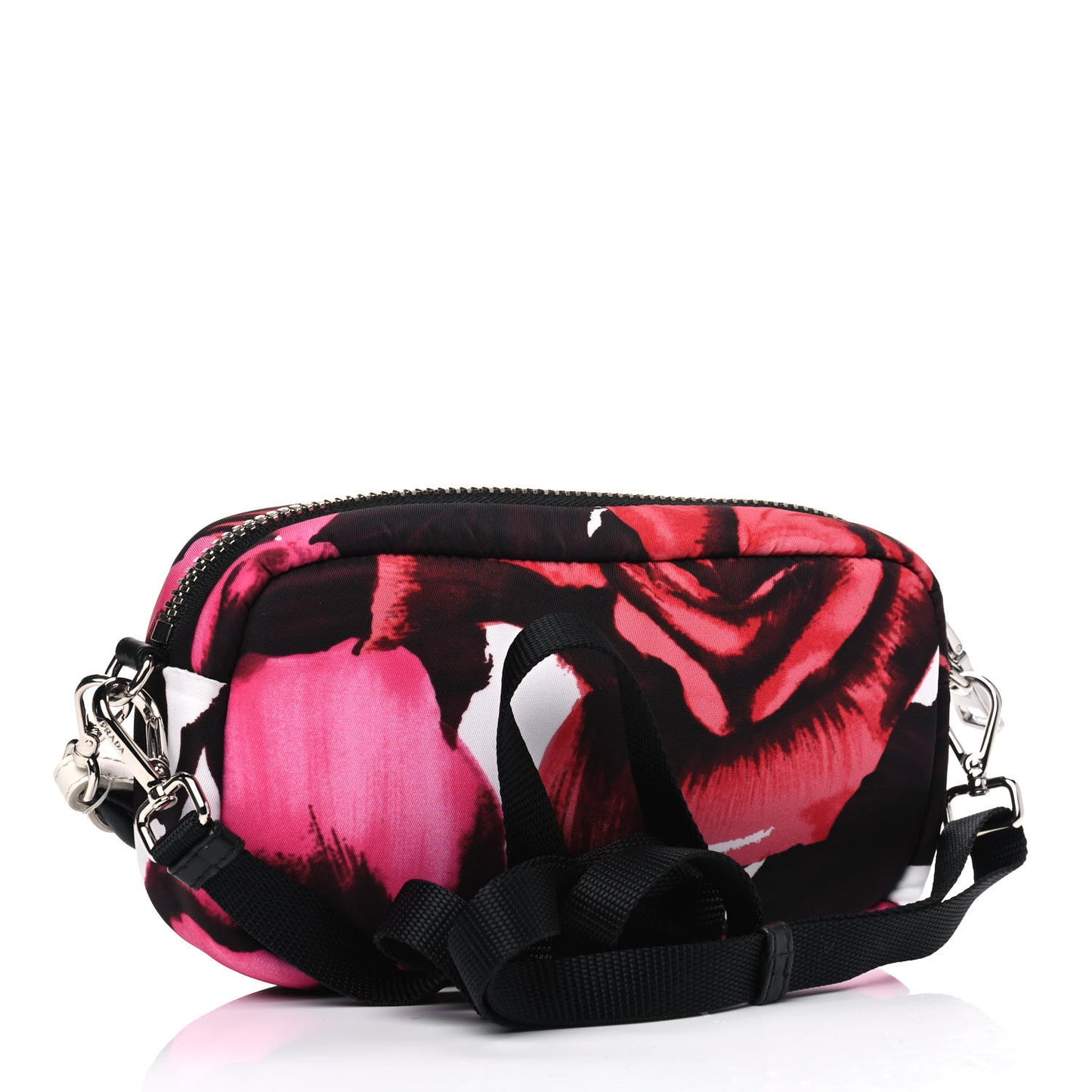 Tessuto Soft Nylon Small Roses Print Convertible Crossbody Wristlet Pink