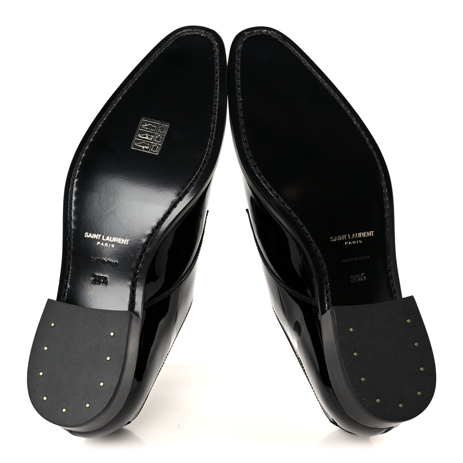 Saint Laurent Patent Baltimora Lace Up Derby Shoes 39.5 Black 6 of 9