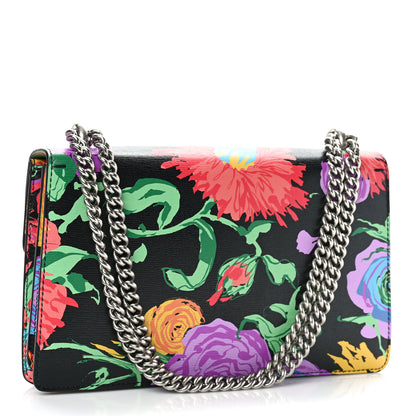 Gucci X KEN SCOTT New Shangai Calfskin Jenny Floral Print Small Dionysus Shoulder Bag Black Pink 3 of 11