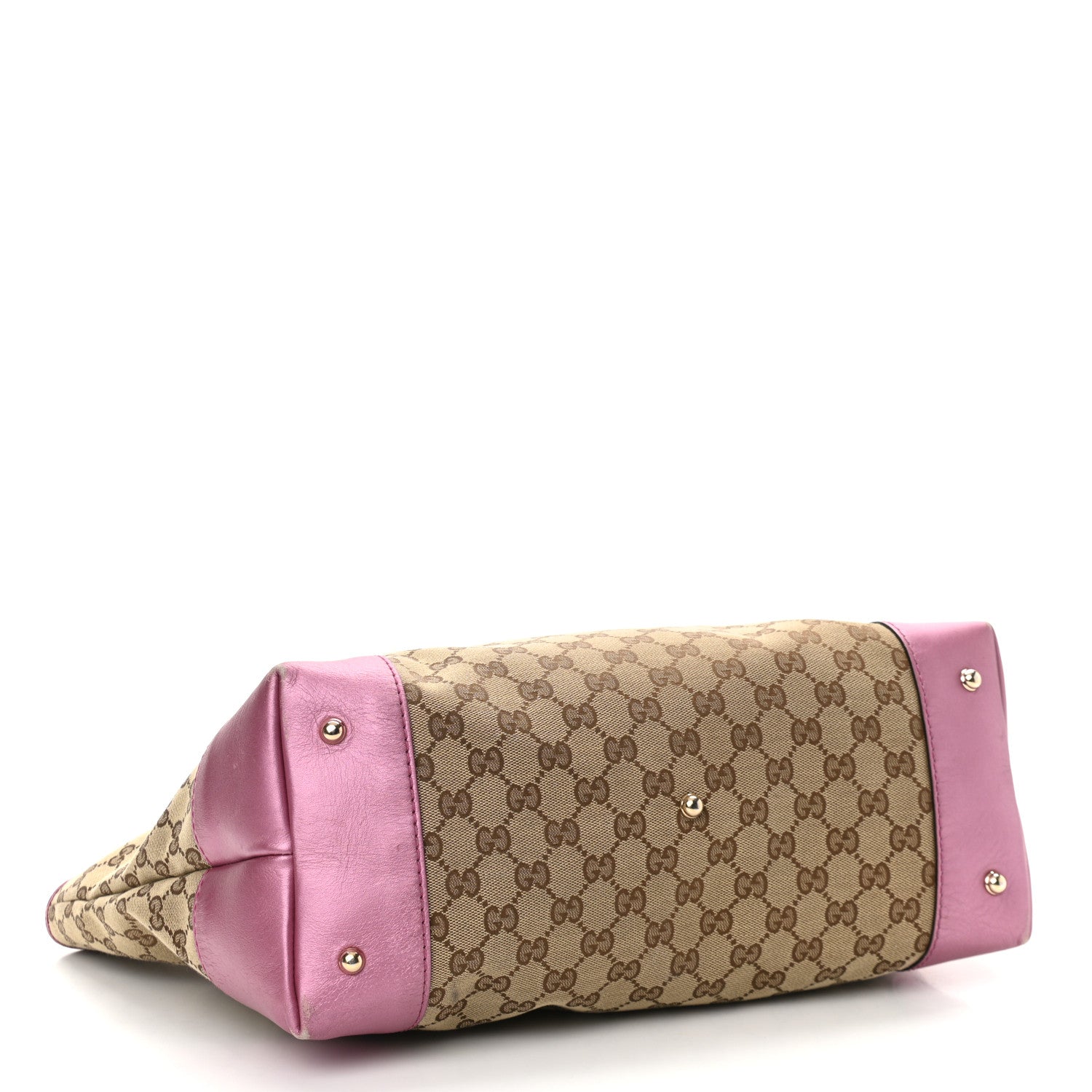 Gucci Monogram Large Heart Bit Charm Top Handle Tote Pink 3 of 11