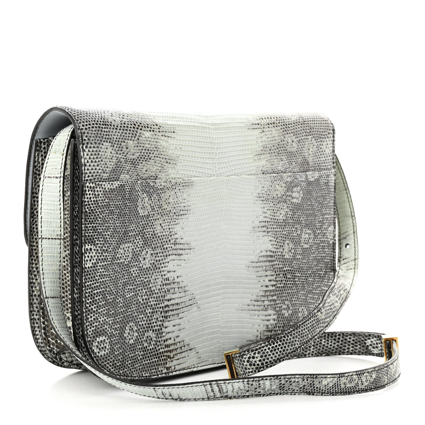 Lizard Medium Classic Box Flap Bag Mineral
