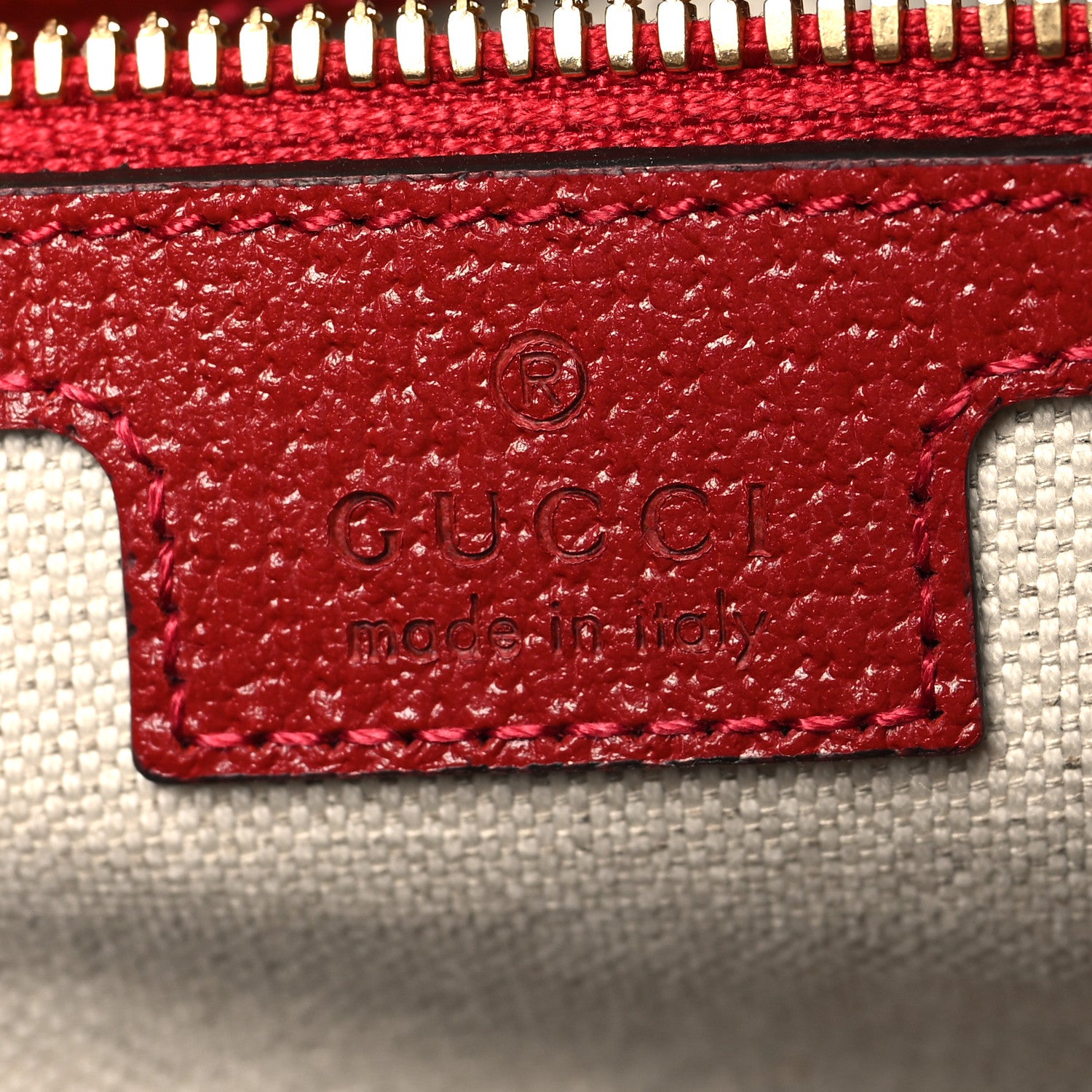 Gucci Textured Dollar Calfskin Web Large Duffle Bag Red 5 of 11