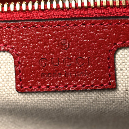 Gucci Textured Dollar Calfskin Web Large Duffle Bag Red 5 of 11