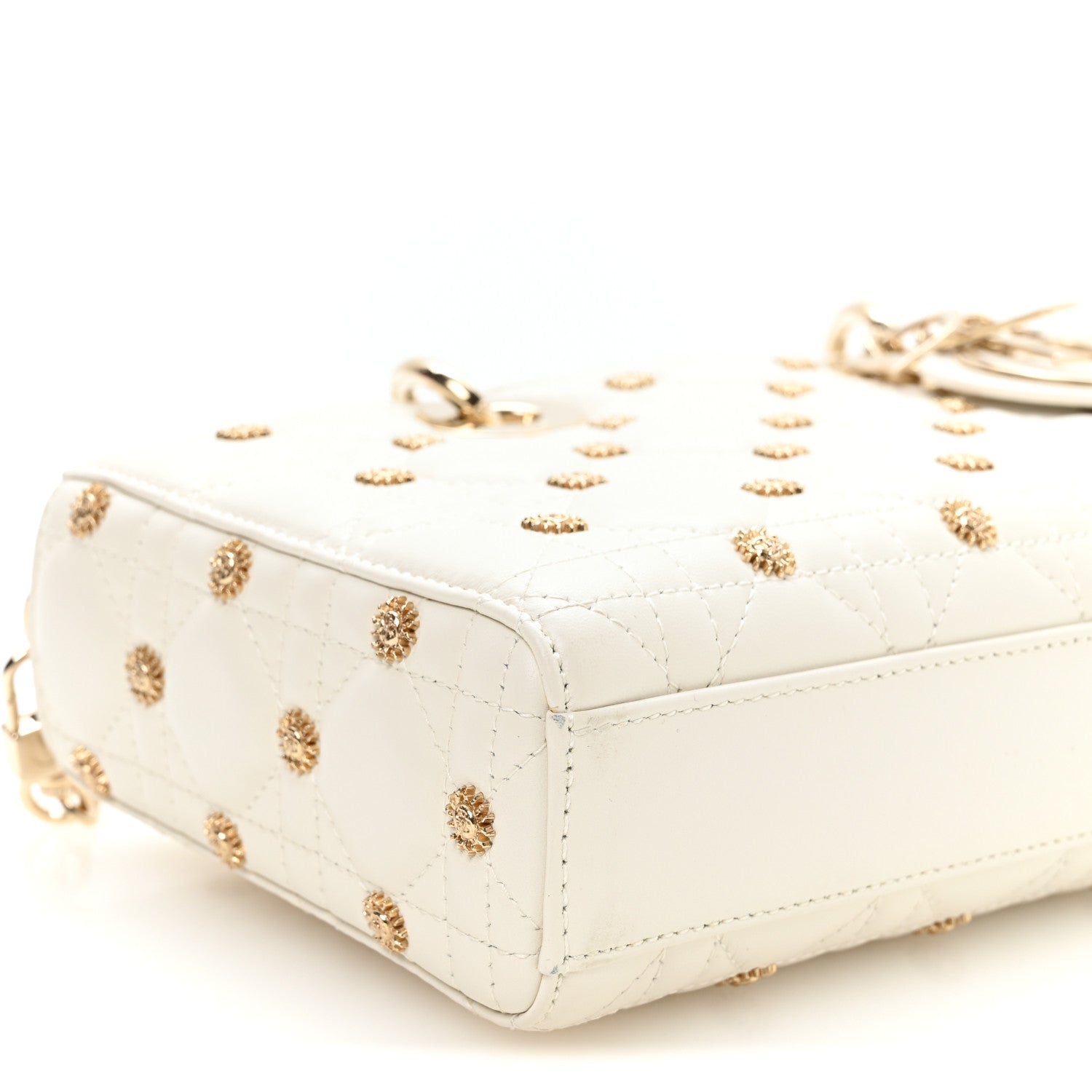 Christian Dior Lambskin Butterfly Cannage Lady D-Joy White 9 of 10