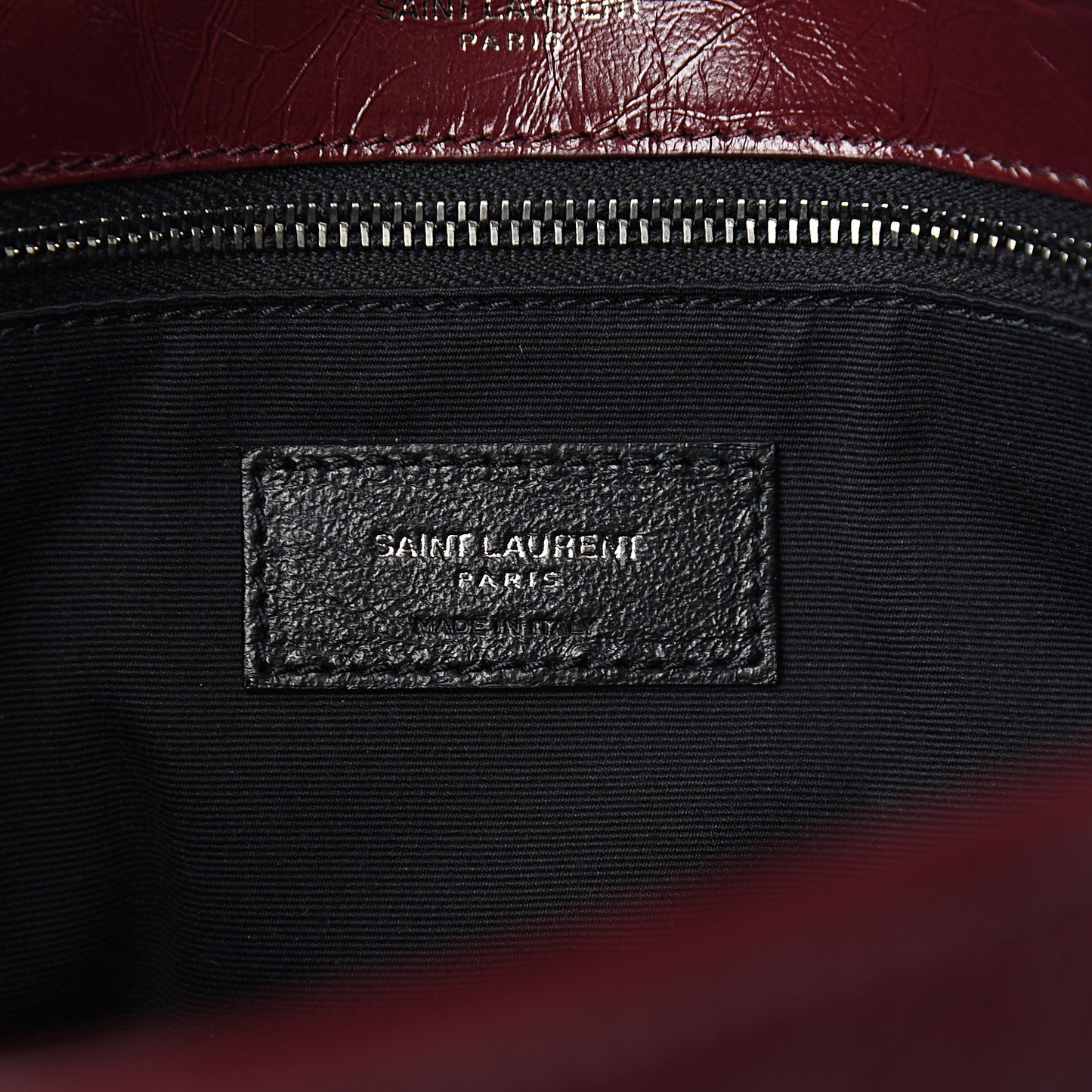Crinkled Calfskin Matelasse Monogram Medium Niki Chain Satchel Burgundy