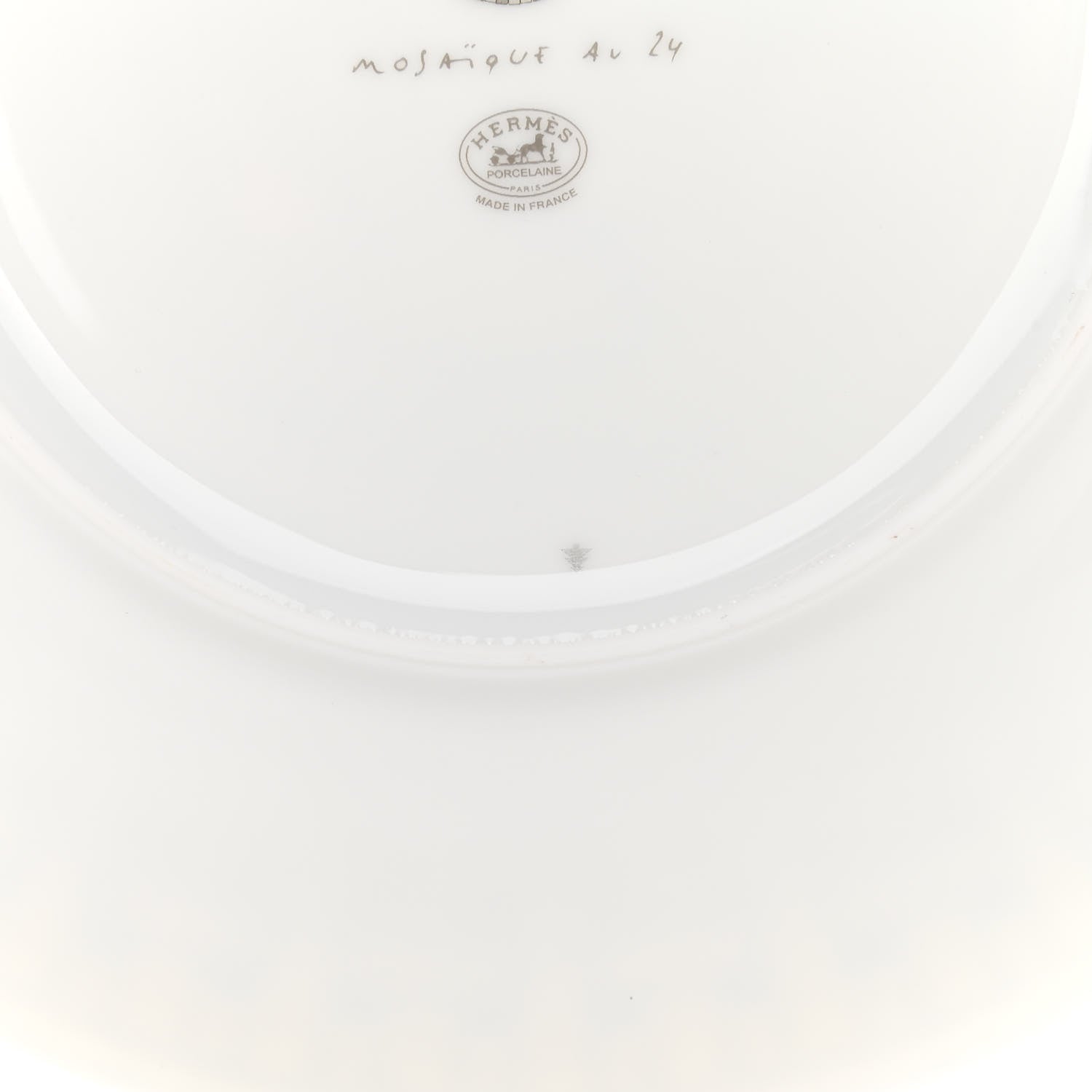 Hermes Porcelain Mosaique au 24 Platine Dessert Plate 8.3 Set of 2 6 of 7
