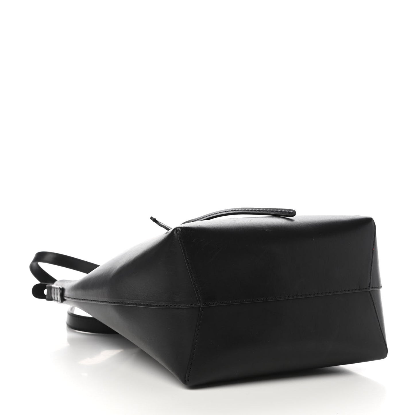 Vegetable Tanned Calfskin Mini Bucket Bag Black Flamma