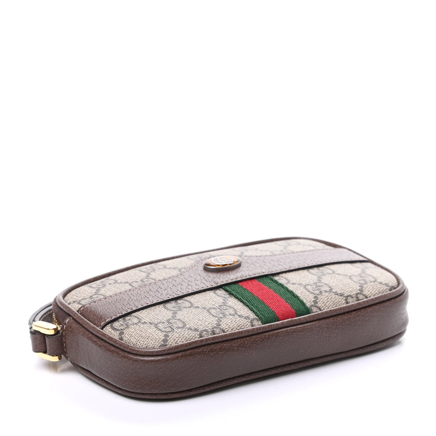 Gucci GG Supreme Monogram Ophidia Phone Case Wristlet Brown 4 of 9