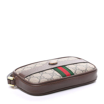 Gucci GG Supreme Monogram Ophidia Phone Case Wristlet Brown 4 of 9