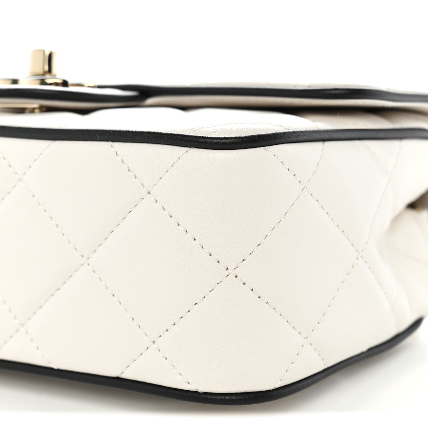 Chanel Lambskin Quilted Resin CC Mini Flap Bag White Black 10 of 10