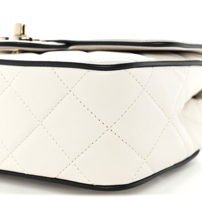 Chanel Lambskin Quilted Resin CC Mini Flap Bag White Black 10 of 10