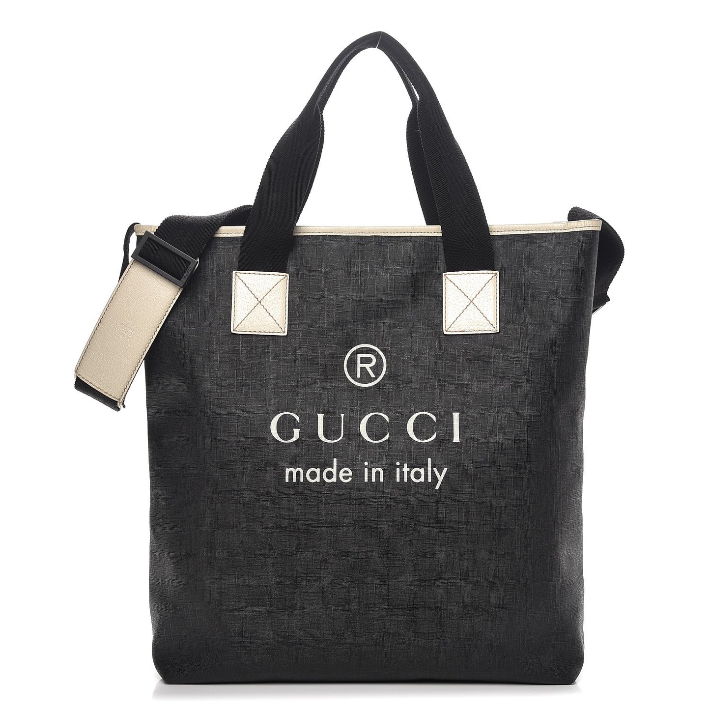 Coated Canvas Large Logo Tote Black