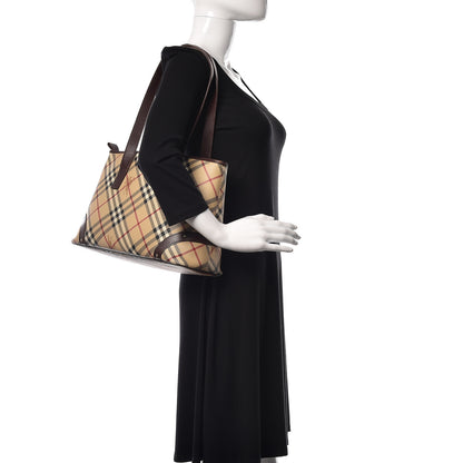 Burberry Haymarket Check Studded Tote Bag Chocolate 2 of 23
