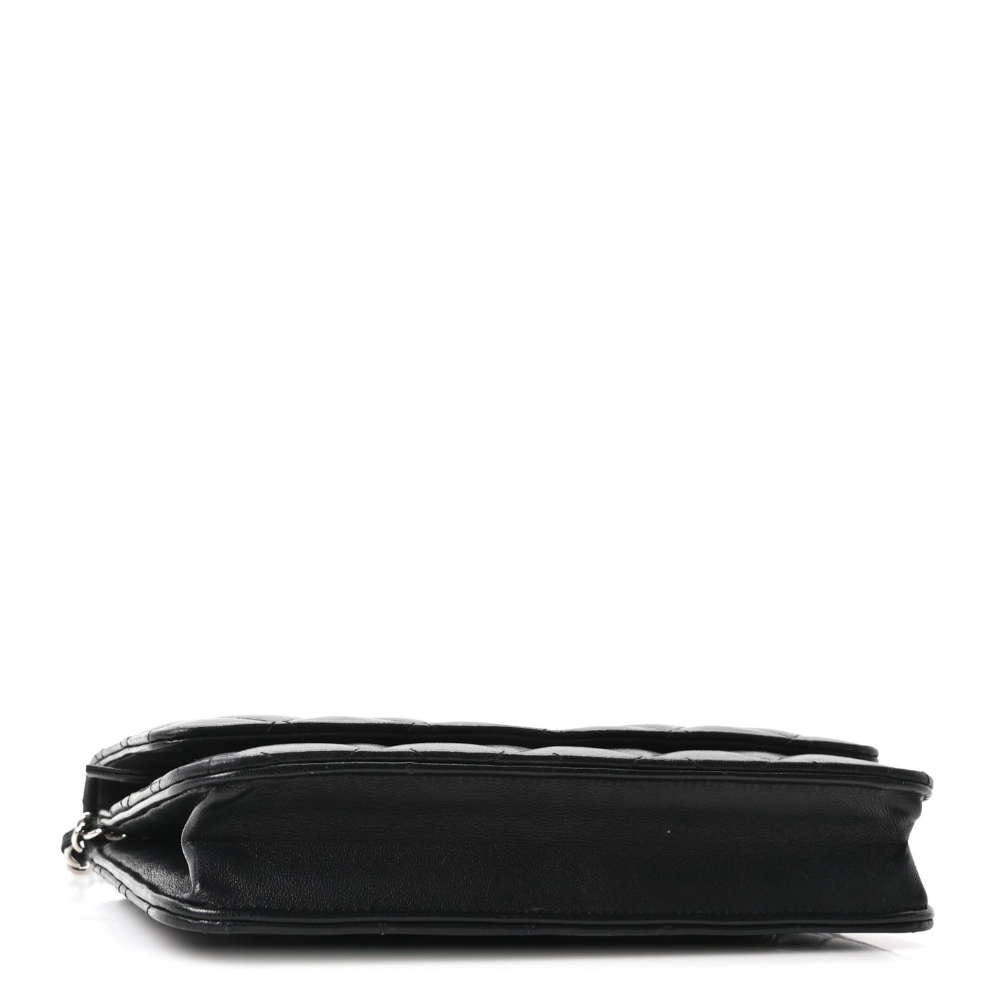 Lambskin Quilted Wallet On Chain WOC Black