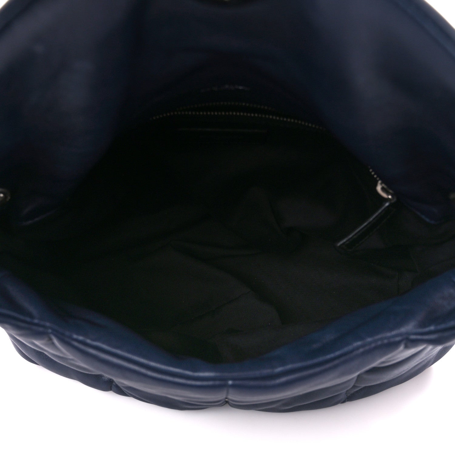 Saint Laurent Lambskin Quilted Medium Loulou Puffer Monogram Chain Satchel Navy 5 of 11
