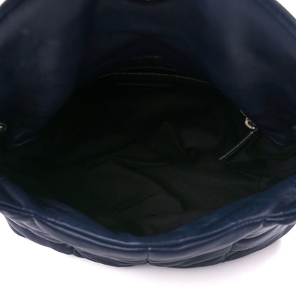 Saint Laurent Lambskin Quilted Medium Loulou Puffer Monogram Chain Satchel Navy 5 of 11